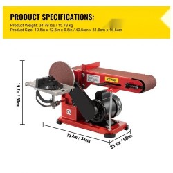 Nauha- ja laikkahiomakone penkille 915x100 mm hihna 150 mm laikka 375W teräsrunko