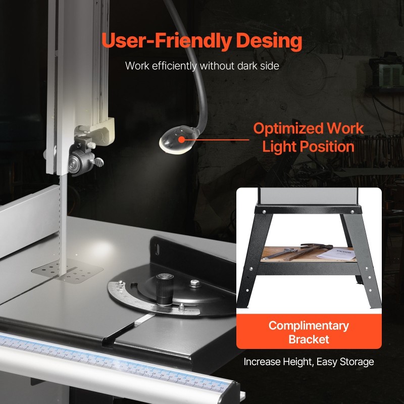 Pöytävannesaha jalustalla 1100W 340 mm leikkausleveys 330 mm leikkauskorkeus portaattomasti säädettävä nopeus