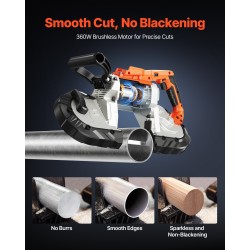 Akkukäyttöinen harjaton nauhasaha 127 x 115 mm leikkuusyvyys 360W runkoversio ilman akkua