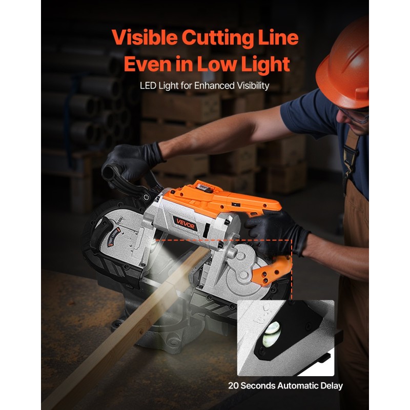 Akkukäyttöinen harjaton nauhasaha 127 x 115 mm leikkuusyvyys 360W runkoversio ilman akkua