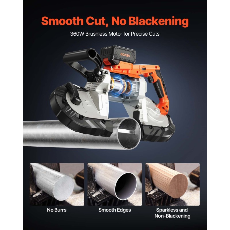 Nauhasaha johdoton harjaton 20V 4,0 Ah akulla 127 x 115 mm leikkaussyvyys