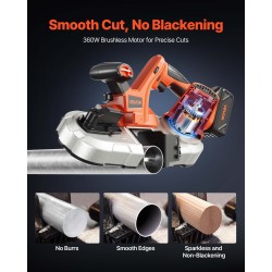 Johdoton nauhasaha 20V leikkuusyvyys 65 x 65 mm harjaton 360W 4,0Ah