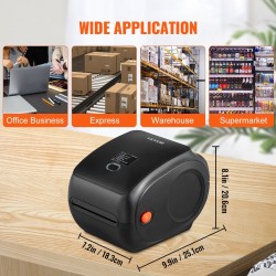 Lämpötarratulostin suora lämpötulostus 300 DPI 4x6 lähetystarroille langaton Bluetooth USB-liitäntä automaattinen