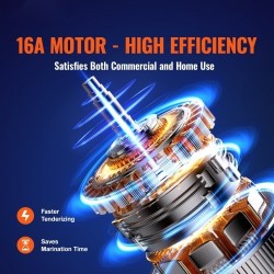 Sähköinen lihanmureuttaja 304-ruostumatonta terästä 750W 67 terää ammattikeittiöille