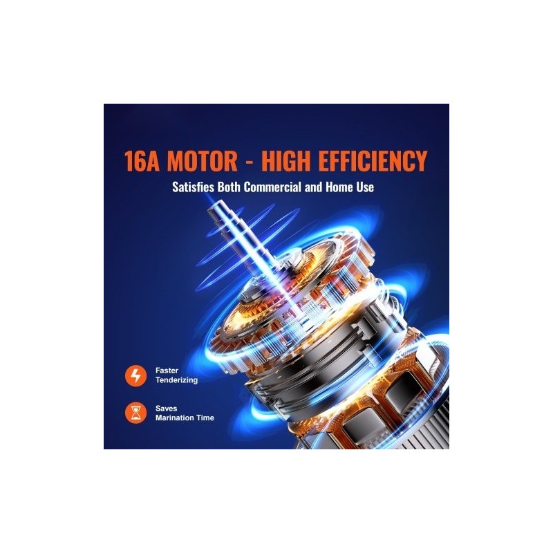 Sähköinen lihanmureuttaja 304-ruostumatonta terästä 750W 67 terää ammattikeittiöille
