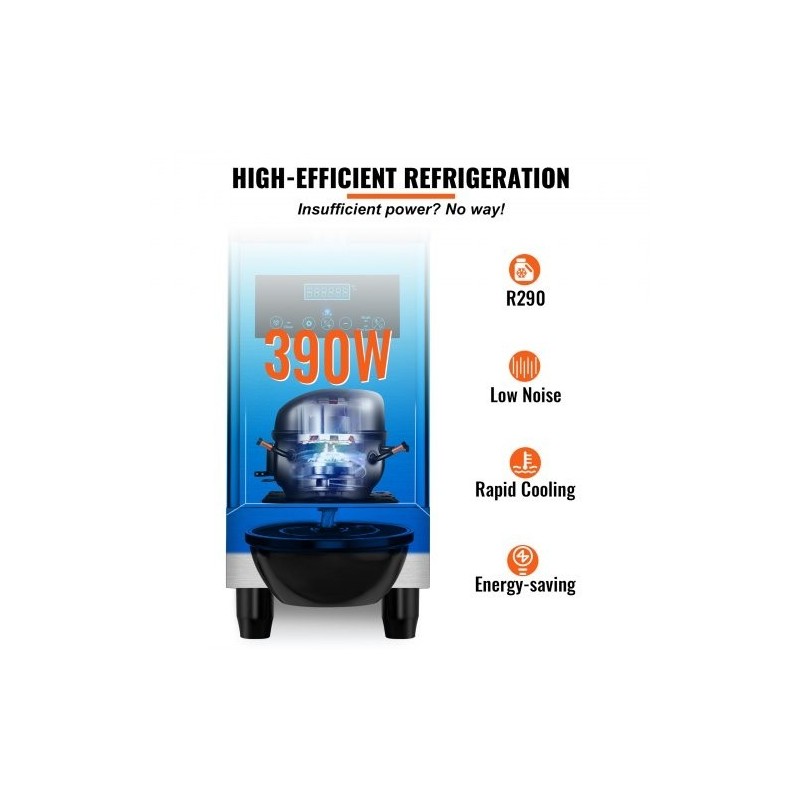 Yksialtainen slush-kone 12 l ruostumatonta terästä ja PC-muovia 220V