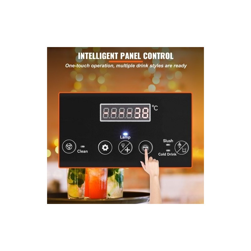 Yksialtainen slush-kone 12 l ruostumatonta terästä ja PC-muovia 220V