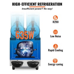 Jääslushikone ruostumaton teräs PC-muovi 2 x 12 L kahviloihin ravintoloihin