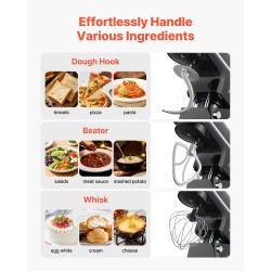 Yleiskone 1400W kallistettava pää 7,84 l ruostumaton teräskulho 6+P-nopeutta musta