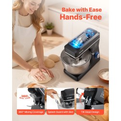 Yleiskone 1400W kallistettava pää 7,84 l ruostumaton teräskulho 6+P-nopeutta musta