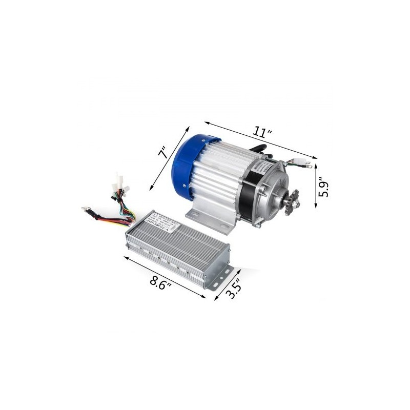 Harjaton tasavirtamoottori 48V 750W vaihdereduktiolla ja ohjaimella go-karttiin