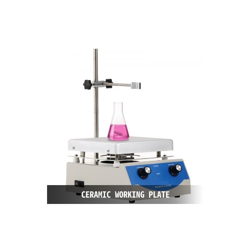 Magneettisekoittaja kuumalevyllä keraaminen työlevy 3000 ml kapasiteetti säädettävä sekoitusnopeus digitaalinen näyttö