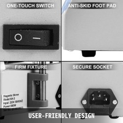 Magneettisekoittaja kuumalevyllä keraaminen työlevy 3000 ml kapasiteetti säädettävä sekoitusnopeus digitaalinen näyttö