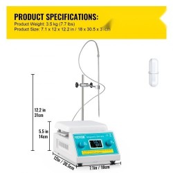Magneettinen kuumalevysekoitin keraamisella pinnalla 2 litraa 200–2000 kierrosta laboratorioon