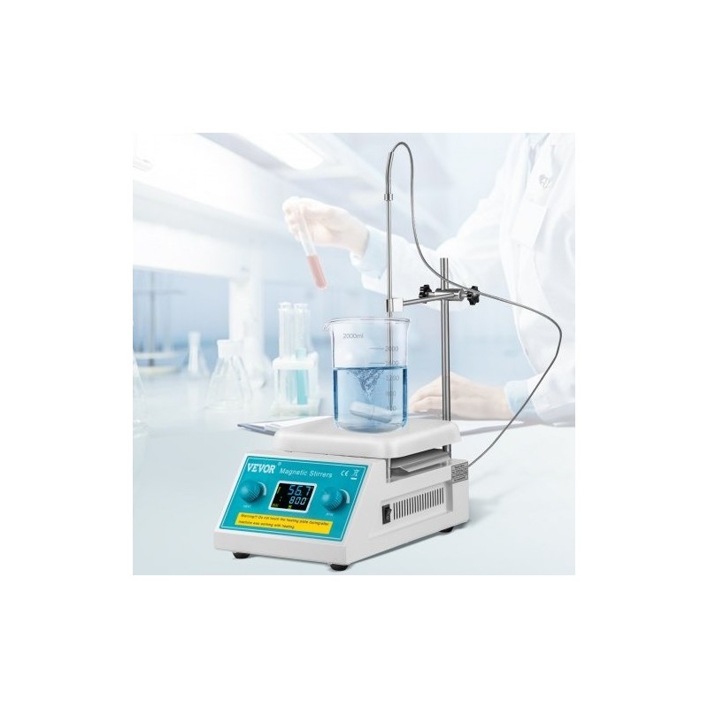 Magneettinen kuumalevysekoitin keraamisella pinnalla 2 litraa 200–2000 kierrosta laboratorioon