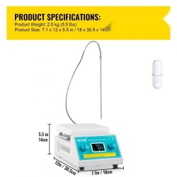Magneettisekoittaja keraamisella kuumalevyllä digitaalinen 2 l laboratorioon 200–2000 r/min 300 °C