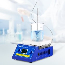 Magneettisekoittaja keraamisella kuumalevyllä 5 L kapasiteetti 200–2000 r/min enimmäislämpötila 320°C LED näyttö