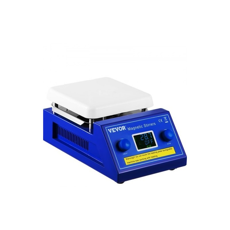Magneettisekoittaja keraamisella kuumalevyllä 5 L kapasiteetti 200–2000 r/min enimmäislämpötila 320°C LED näyttö