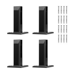 Lasikiinnike neliö SUS304 ruostumaton teräs karkaistulle lasille 8–12 mm 4 kpl