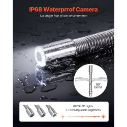 Viemärikamera 30 metrin kaapeli 4,3 tuuman värinäyttö 6 LED-valoilla vesitiivis