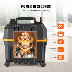 Märkä ja kuivaimuri 15 L 1200 W IP24 PP-muovinen pyörillä puhallintoiminnolla