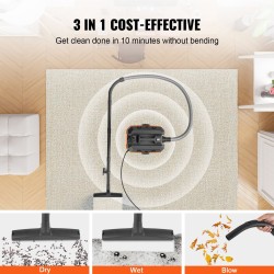 Märkä ja kuivaimuri 15 L 1200 W IP24 PP-muovinen pyörillä puhallintoiminnolla