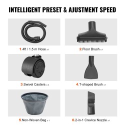 Märkä-kuivaimuri 10 l polypropeeninen säiliö 800 wattia puhallintoiminto lisäsuuttimet