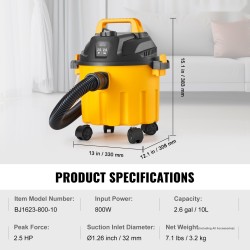 Märkä-kuivaimuri 10 l polypropeeninen säiliö 800 wattia puhallintoiminto lisäsuuttimet