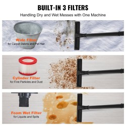 Märkä ja kuivaimuri ruostumaton terässäiliö 30 litraa 1200 wattia puhallintoiminto varusteilla