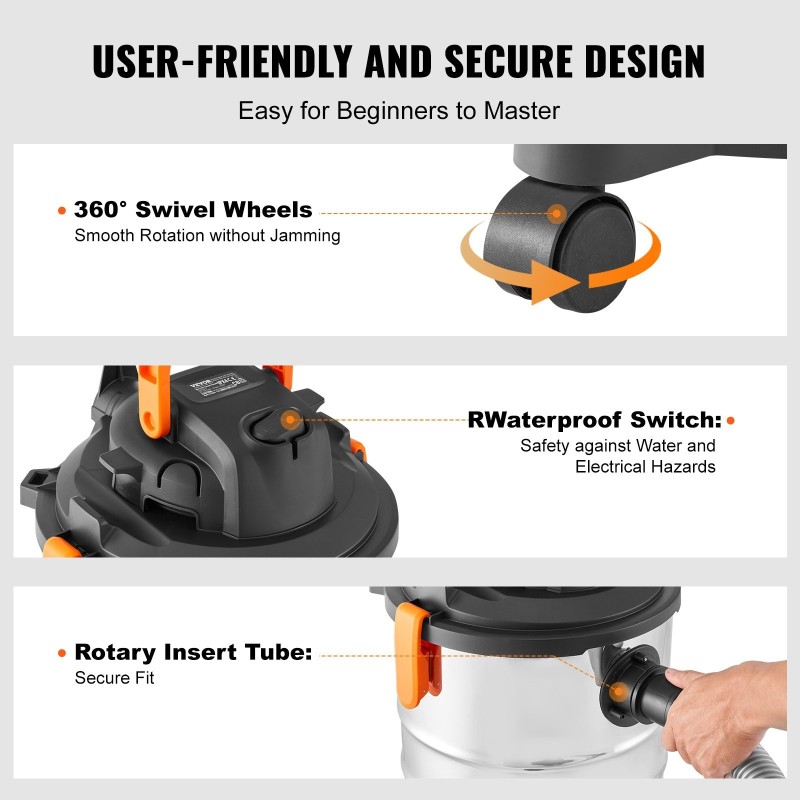 Märkä ja kuivaimuri ruostumaton terässäiliö 30 litraa 1200 wattia puhallintoiminto varusteilla