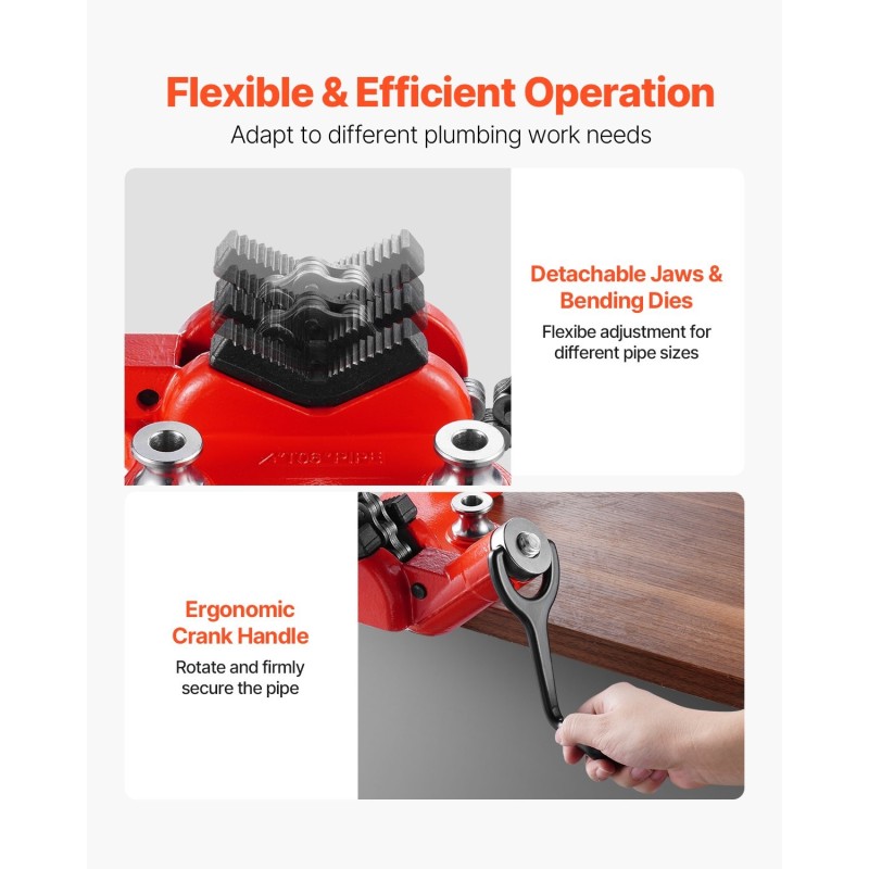 Penkkiketjuruuvipenkki valurautapohja 1/4–6 tuuman putkille 28 tuuman ketju