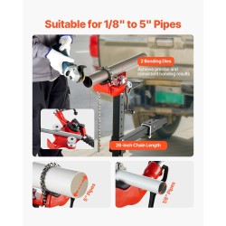 Putkiketjuruuvipenkki valurauta 1/8–5 tuumaa putkille 660 millimetriä ketjulla