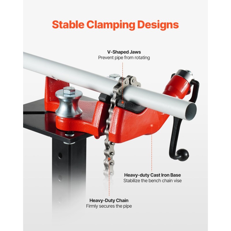 Putkiketjuruuvipenkki valurauta 1/8–5 tuumaa putkille 660 millimetriä ketjulla