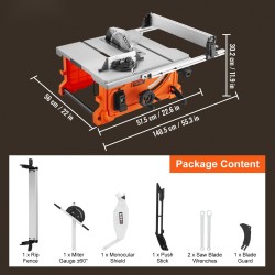 Pöytäsaha puulle 1800 W 625 mm pitkittäiskapasiteetti 85 mm leikkuusyvyys