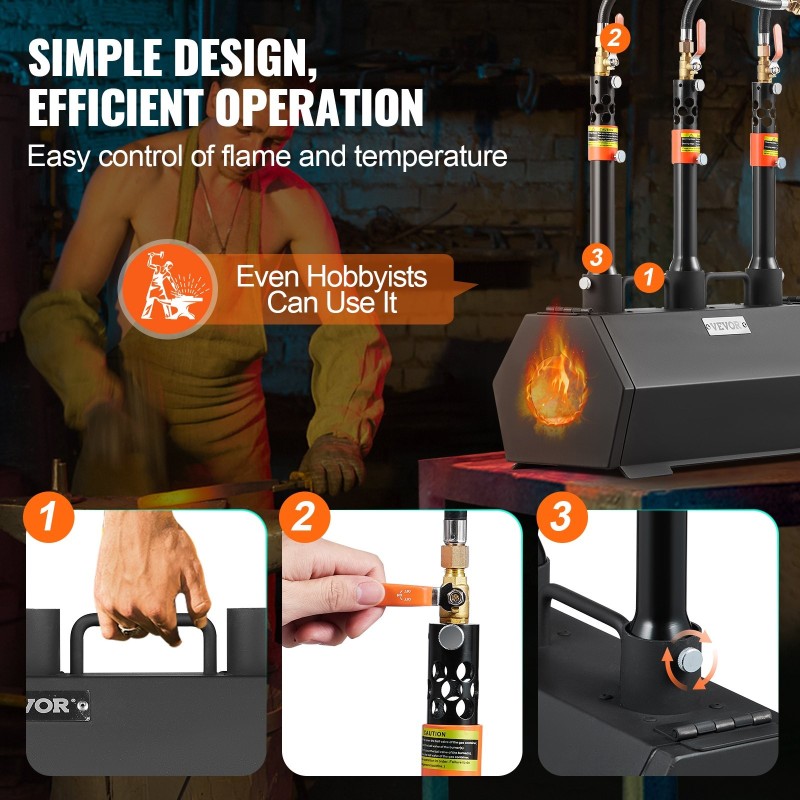 Propaanitaontauuni kannettava kylmävalssattu teräs 3 poltinta suuri kuusikulmainen 1427°C