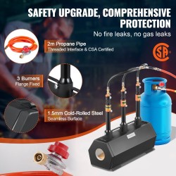 Propaanitaontauuni kylmävalssattua terästä kolme poltinta kuusikulmainen kammio modulaarinen ja siirrettävä