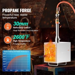 Siirrettävä propaanitaontauuni 1-poltin neliöpolttokammio modulaarinen 201-ruostumaton teräs 1427°C