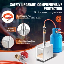 Siirrettävä propaanitaontauuni 1-poltin neliöpolttokammio modulaarinen 201-ruostumaton teräs 1427°C