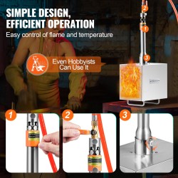 Siirrettävä propaanitaontauuni 1-poltin neliöpolttokammio modulaarinen 201-ruostumaton teräs 1427°C