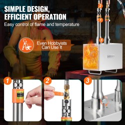 Kannettava propaanitaontauuni neliönmuotoinen 201-ruostumaton teräs kaksipolttiminen 1427 °C