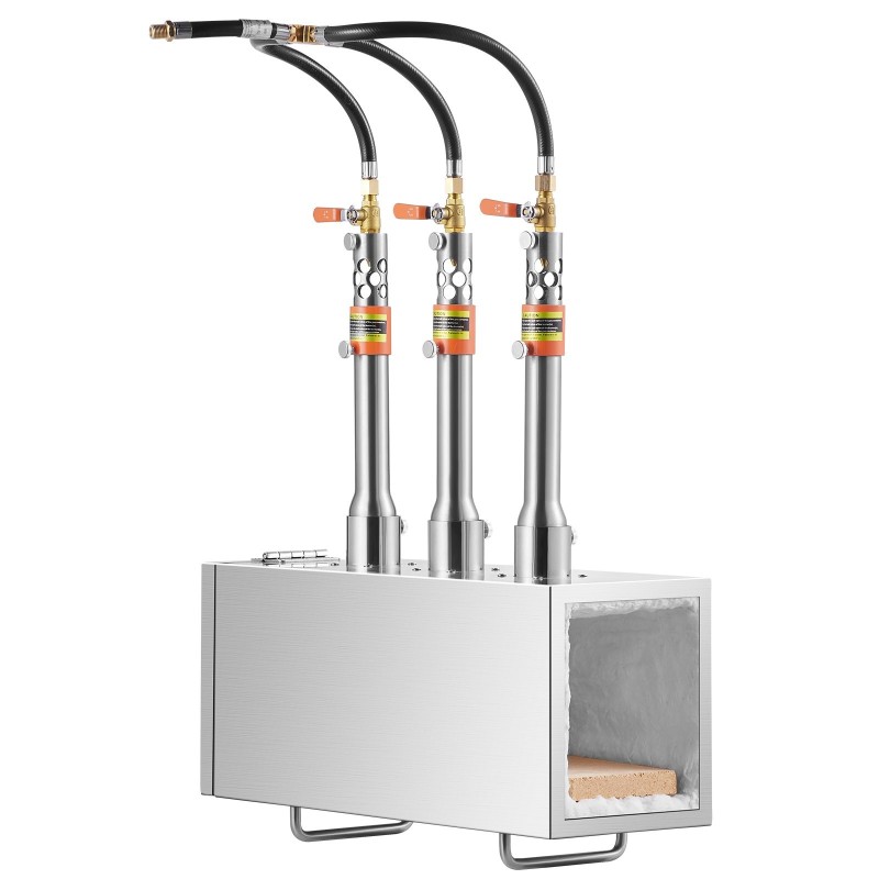 Propaanitaontauuni kolmipolttiminen suuri neliökammio 201-ruostumaton teräs 1427°C veitsien taontaan