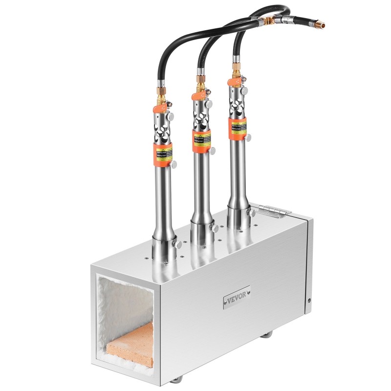 Propaanitaontauuni kolmipolttiminen suuri neliökammio 201-ruostumaton teräs 1427°C veitsien taontaan