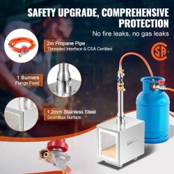 Propaaniahjo 1 polttimella neliöpolttokammio 201-ruostumatonta terästä maksimilämpötila 1427 celsiusastetta kannettava