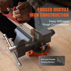 Valurautainen penkkipuristin 11,5 cm leukaleveys 8,5 cm avautuma 240 asteen jalusta alasin