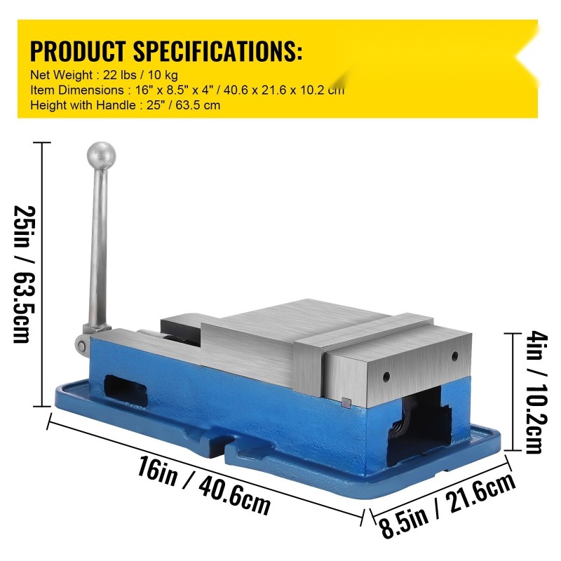 Koneistuspenkki 15,2 cm valurautarunko karkaistut leuat lukittava