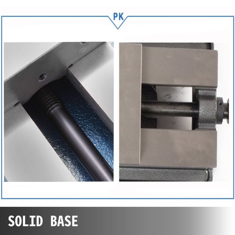 Tarkkuuspenkkipuristin pallografiittivaluraudasta 125 mm leukaleveys kääntyvällä jalustalla