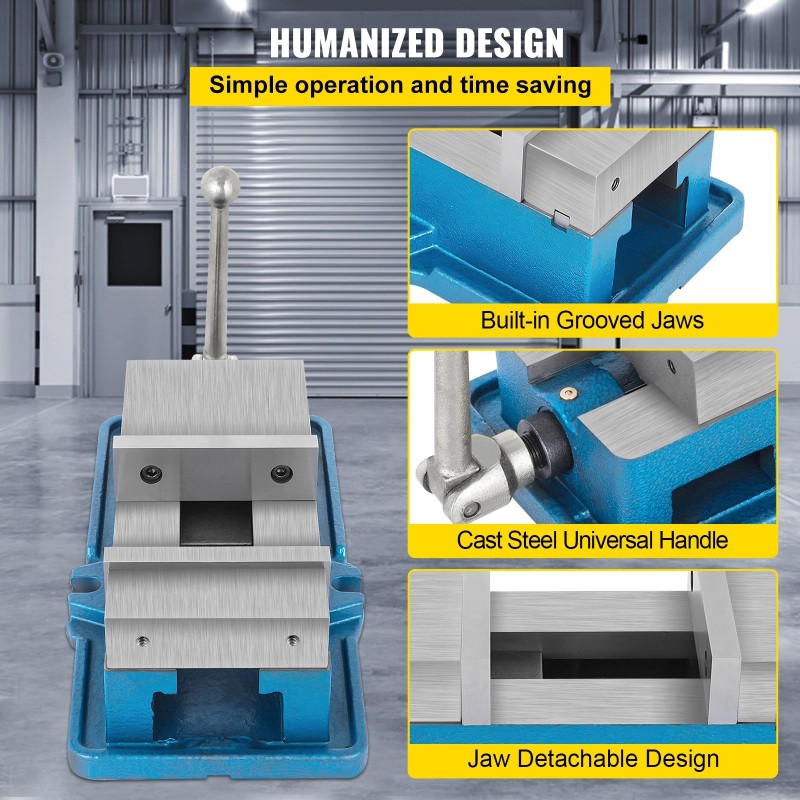 Penkkipuristin 4-tuumainen 100 mm leuan avautuma HT250-harmaavalurauta tarkkuuskoneistukseen