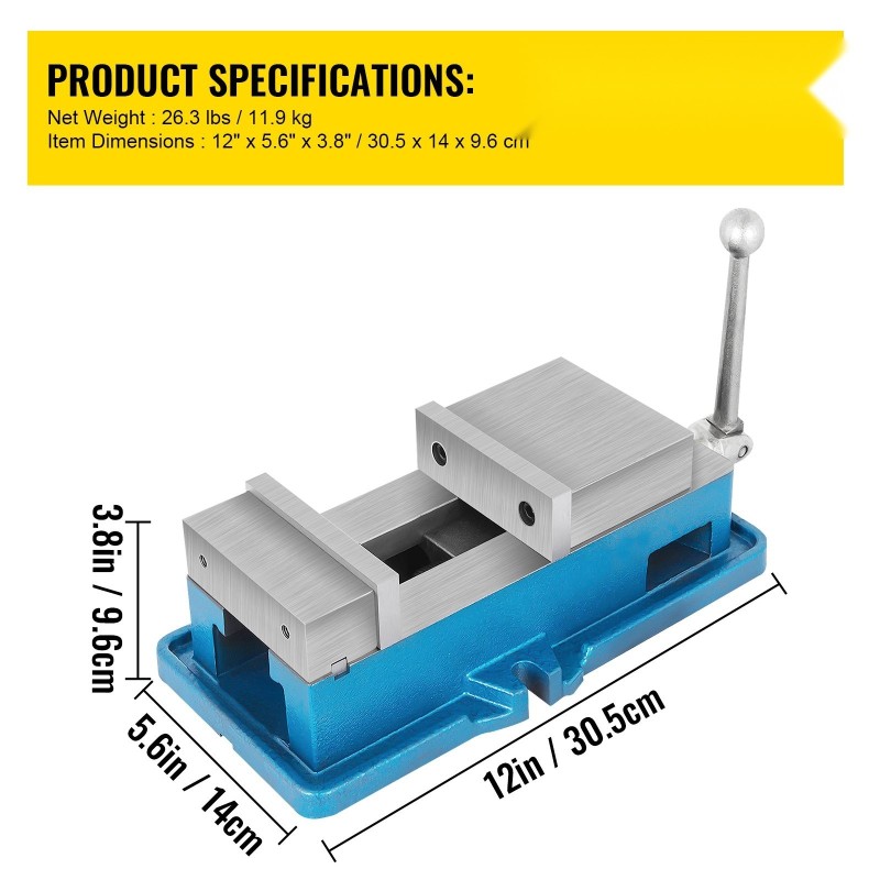 Penkkipuristin 4-tuumainen 100 mm leuan avautuma HT250-harmaavalurauta tarkkuuskoneistukseen