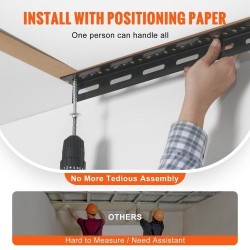 Autotallin kattohylly kylmävalssattua terästä 121,9x243,8 cm säädettävä 55,9–101,6 cm 272 kg musta