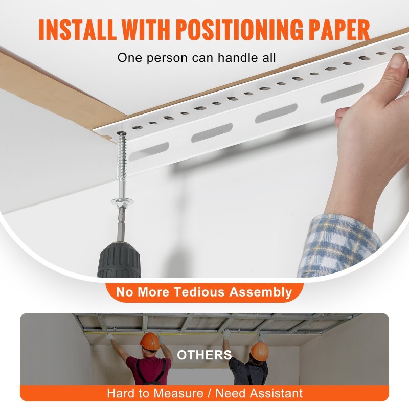 Kattokiinnitteinen autotallin säilytyshylly kylmävalssattu teräs 48x96 tuumaa säädettävä 22-40 tuumaa 272 kg